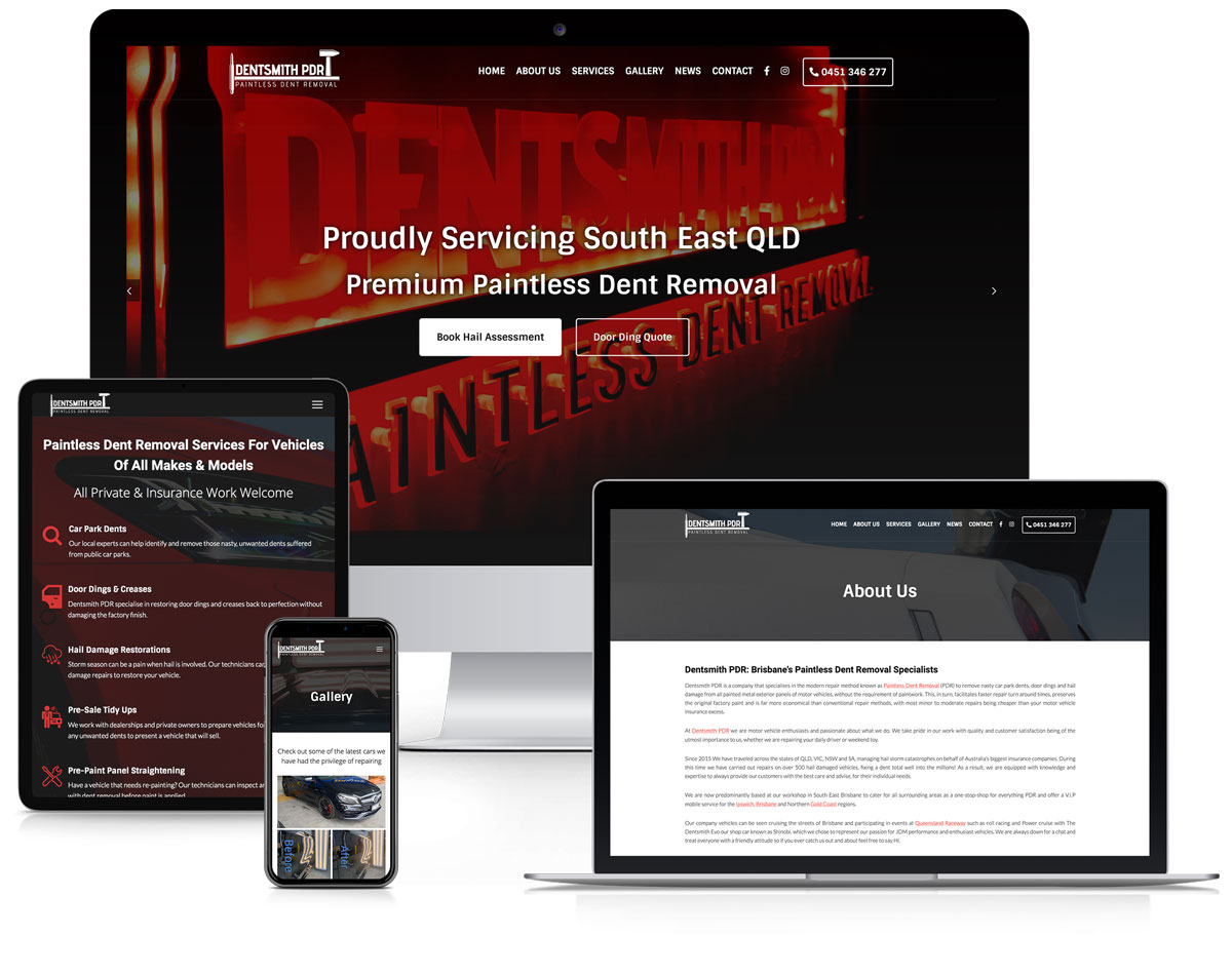 WordPress Website Design & Development Brisbane Springfield QLD - Portfolio Dentsmith PDR Website